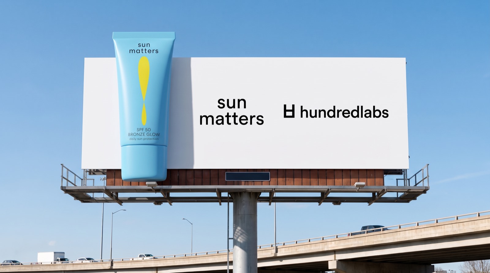 Billboard sun matters x hundredlabs an der Autobahn